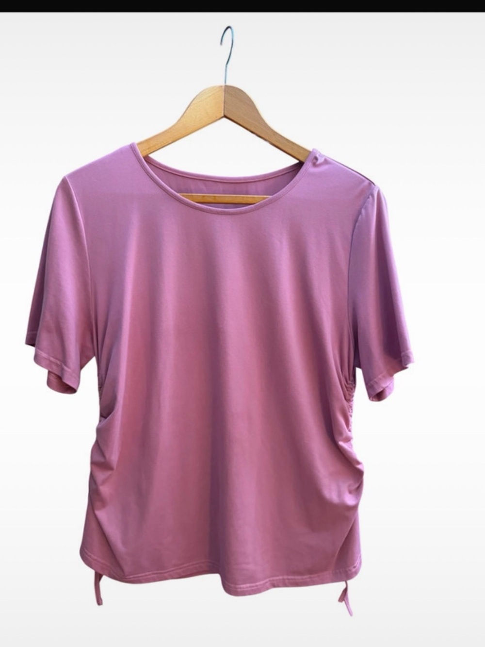 SHEIN Pink Ruched Side Short Sleeve Top Size XL